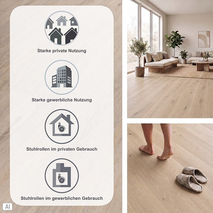 Fixed Vinylboden Eiche Cream (Eiche Cream, Landhausdiele, 1 219 x 184 x 2,5 mm) | BAUHAUS