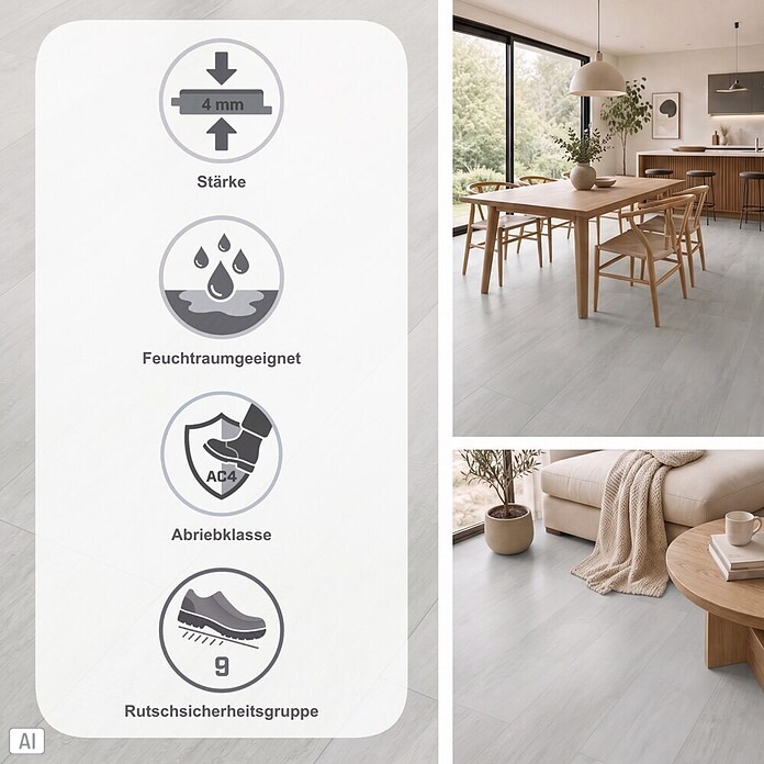 Classen Vinylboden (1.290 x 173 x 4 mm, Landhausdiele)