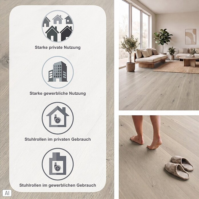 b!design Vinylboden Isocore Inside Versailles (1.510 x 300 x 7 mm, Landhausdiele)