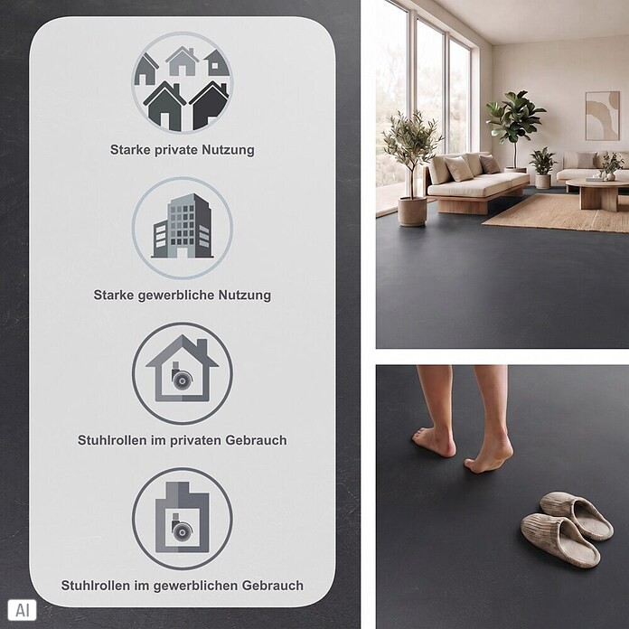 b!design Vinylboden Isocore Inside Tile Valencia (906 x 448 x 7 mm, Fliesenoptik)