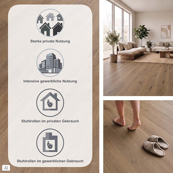 b!design Vinylboden (1.220 x 228 x 4,8 mm, Landhausdiele)