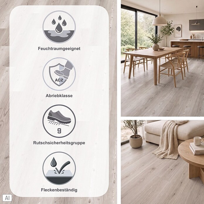 Vinylboden Rigid Kiefer Florida (1.220 x 180 x 3,5 mm, Landhausdiele)
