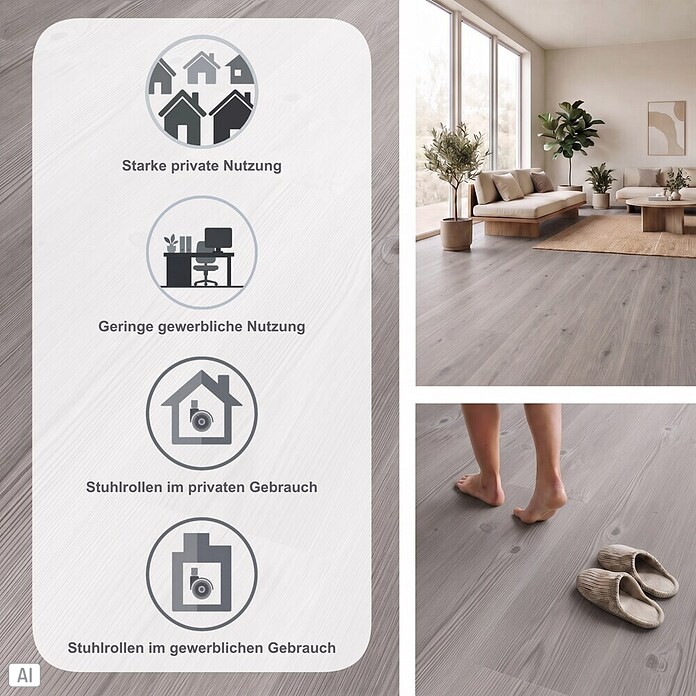 b!design Vinylboden Rigid SPC Swiss Pinie (1.220 x 181 x 3,8 mm, Landhausdiele)