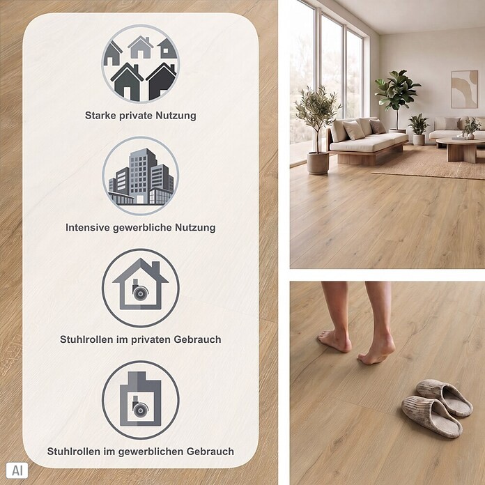 b!design Vinylboden (1.220 x 228 x 4,8 mm, Landhausdiele)