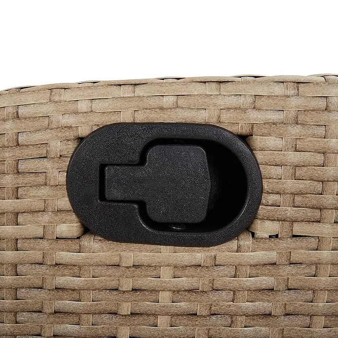 Maison exclusive gartenmöbel-set la palma kunststoff beige 7-teilig -  - Schwarzer eingelassener Kunststoffgriff in heller Rattan-Optik.