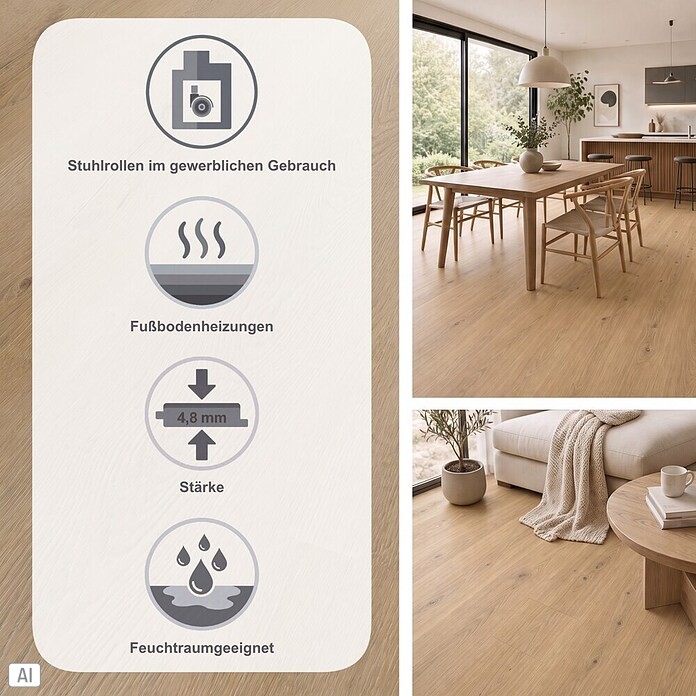 b!design Vinylboden SPC Silent (Worcester, Landhausdiele, 1 220 x 230 x 4,8 mm) | BAUHAUS