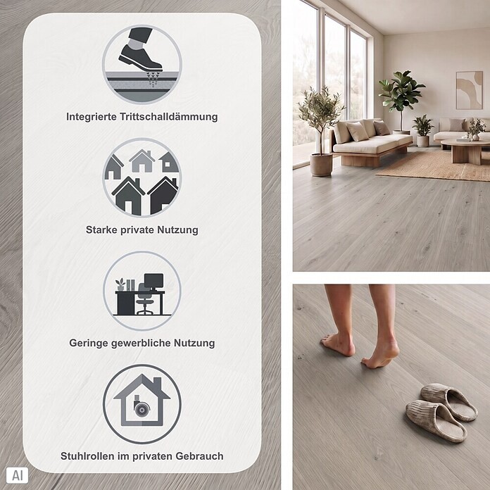 b!design Vinylboden SPC Silent (Springfield, Landhausdiele, 1 220 x 230 x 4,8 mm) | BAUHAUS