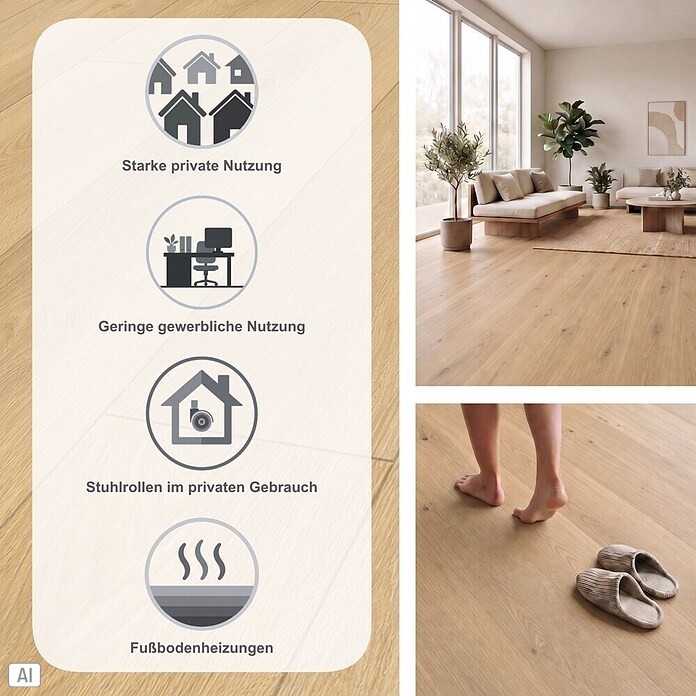 Vinylboden Rigid (Oak Sand, Landhausdiele, 1 220 x 180 x 4 mm) | BAUHAUS