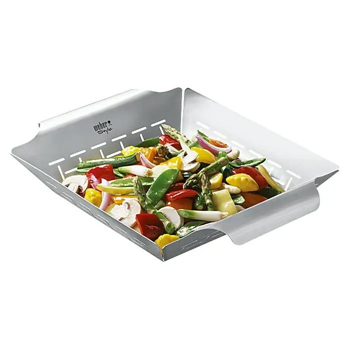 Weber Style Gemüsekorb - Edelstahl, 29,5 x 35 cm - Weber Style Gemüsekorb, ideal zum Grillen von Gemüse. Der Korb ist aus robustem Edelstahl gefertigt und leicht zu reinigen.