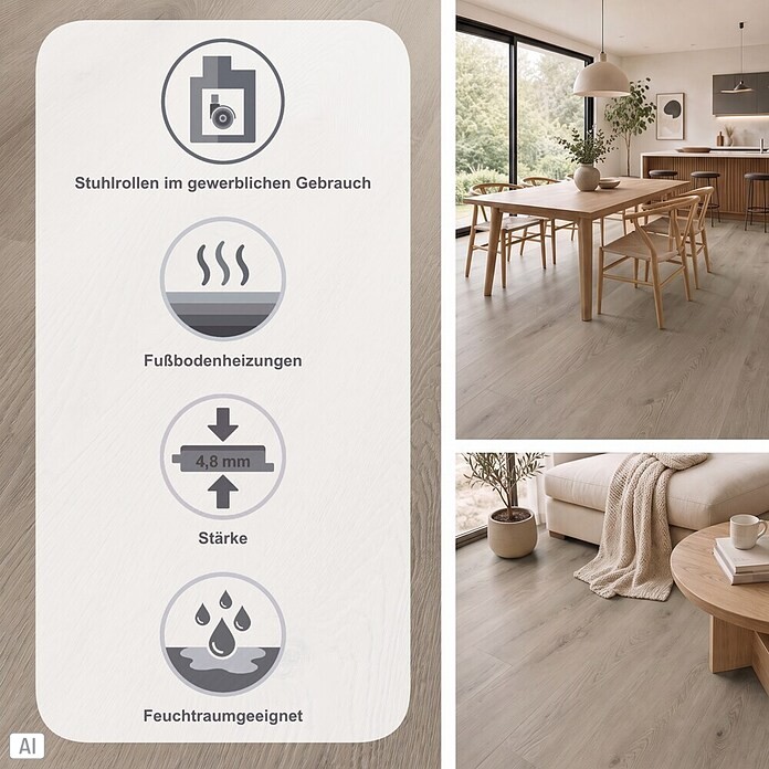 b!design Vinylboden SPC Silent (Hartford, Landhausdiele, 1 220 x 230 x 4,8 mm) | BAUHAUS