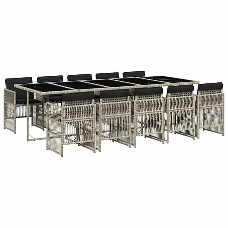 Maison exclusive gartenmöbel-set ilo kunststoff grau 11-teilig