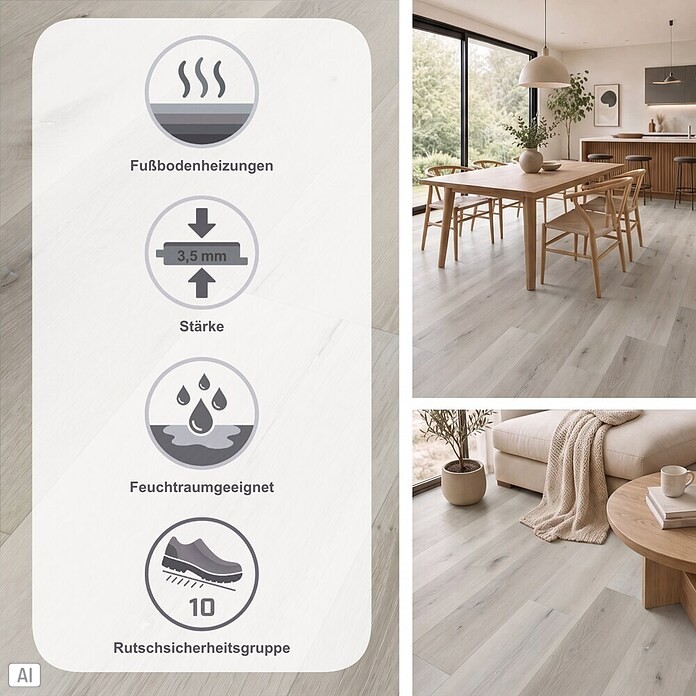 b!design Vinylboden SPC (Savannah Eiche, Landhausdiele, 1 220 x 181 x 3,5 mm) | BAUHAUS