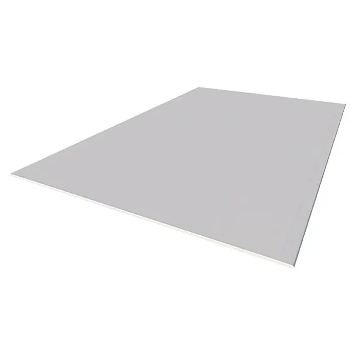 Knauf Gipskartonplatte GKB - 2.000 x 1.250 x 12,5 mm - Nahaufnahme einer weißen, rechteckigen Gipsplatte, ideal für Trockenbau oder Wandverkleidung mit glatter Oberfläche.