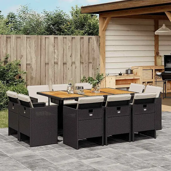 Maison exclusive gartenmöbel-set jeroen kunststoff schwarz 11-teilig online kaufen bei BAUHAUS