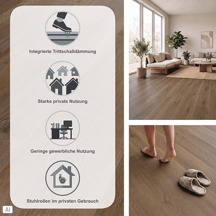 b!design Vinylboden SPC Silent (New Haven, Landhausdiele, 1 220 x 230 x 4,8 mm) | BAUHAUS