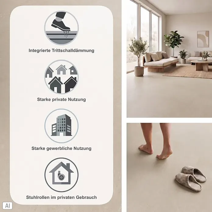 b!design Vinylboden SPC - Avelino, Fliese, 800 x 400 x 6,5 mm - Informationsansicht