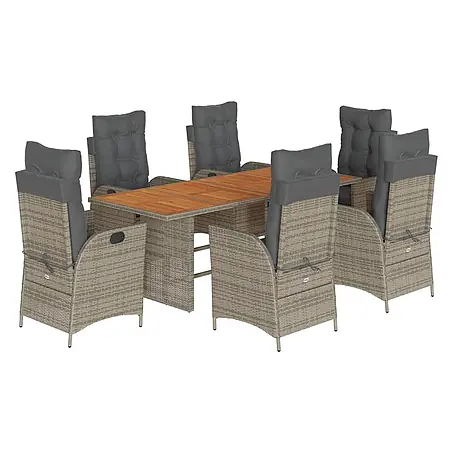 Maison exclusive gartenmöbel-set la palma kunststoff grau 7-teilig