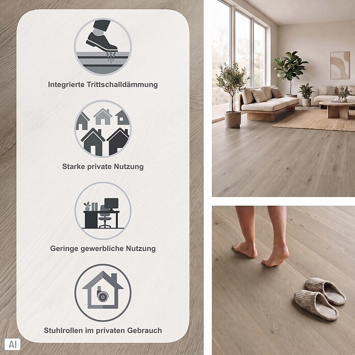 b!design Vinylboden SPC Silent (Hartford, Landhausdiele, 1 220 x 230 x 4,8 mm) | BAUHAUS