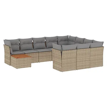 Maison exclusive gartenmöbel-set carnation holz beige 11-teilig