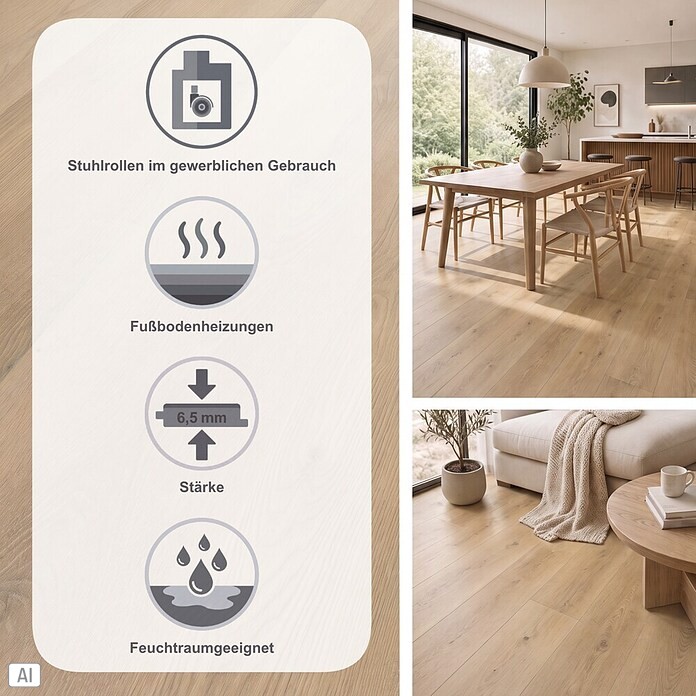 b!design Vinylboden Premium (Cornwall, Landhausdiele, 1 524 x 228,6 x 6,5 mm) | BAUHAUS