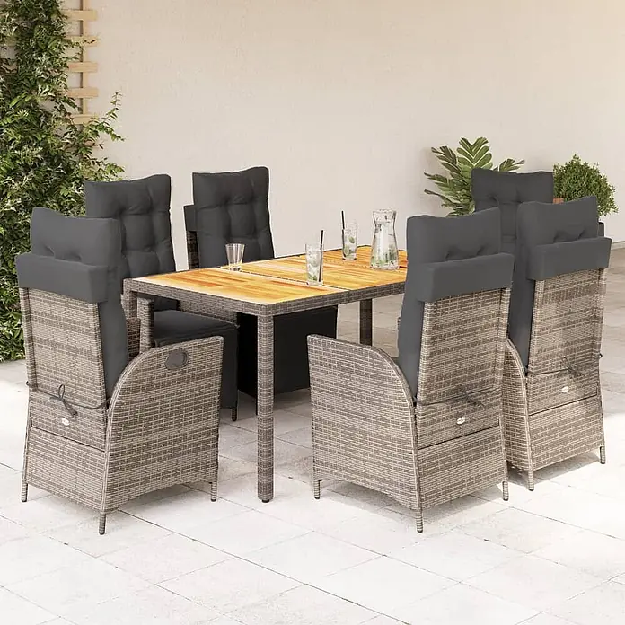 Maison exclusive gartenmöbel-set elviraa kunststoff grau 7-teilig online kaufen bei BAUHAUS