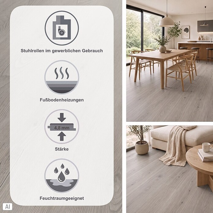 b!design Vinylboden SPC Silent (Springfield, Landhausdiele, 1 220 x 230 x 4,8 mm) | BAUHAUS