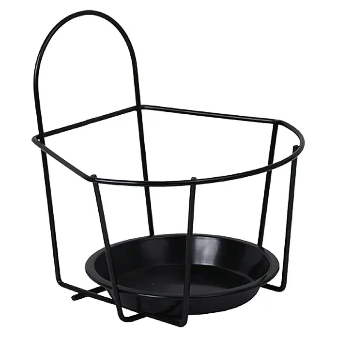 A.H.G. Soporte para maceta Kent I - 19 x 18 x 20 cm, Negro - Cesta para plantas de metal negra con diseño minimalista para interiores. Ideal para fijar en la pared y para decoración.