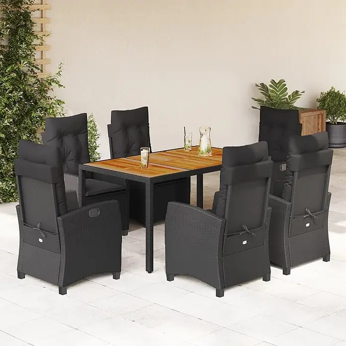 Maison exclusive gartenmöbel-set kunststoff schwarz 7-teilig online kaufen bei BAUHAUS