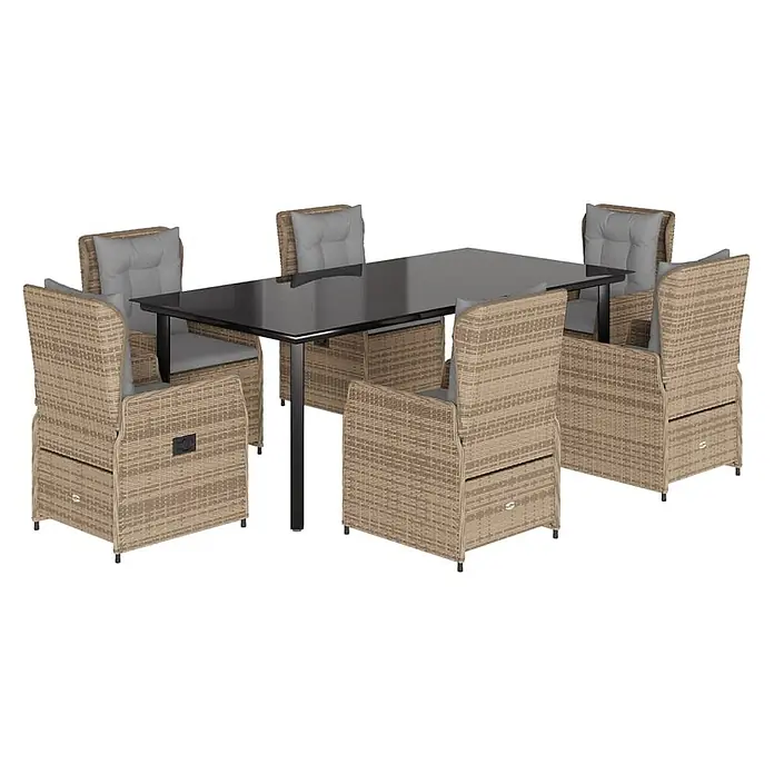 Maison exclusive gartenmöbel-set kunststoff beige 7-teilig online kaufen bei BAUHAUS