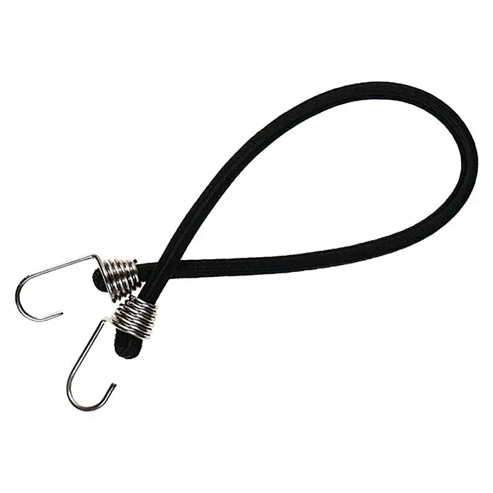 Conacord Cable tensor Mini - 25 cm, 5 ud. - Una goma elástica negra con ganchos metálicos en cada extremo. Ideal para asegurar objetos durante el transporte.