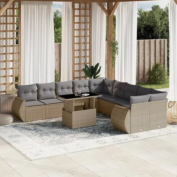 Maison exclusive gartenmöbel-set xeryn kunststoff beige 11-teilig online kaufen bei BAUHAUS