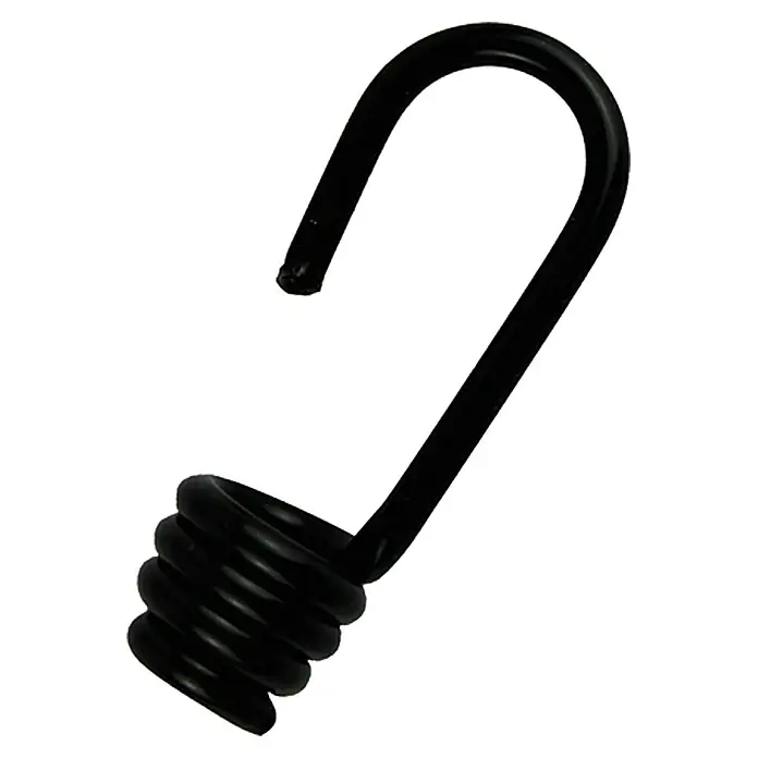 Conacord Gancho en espiral - Para diámetro de cable: 8 mm, 2 ud. - Gancho negro de cuerda elástica con espiral para sujeciones y aplicaciones versátiles.