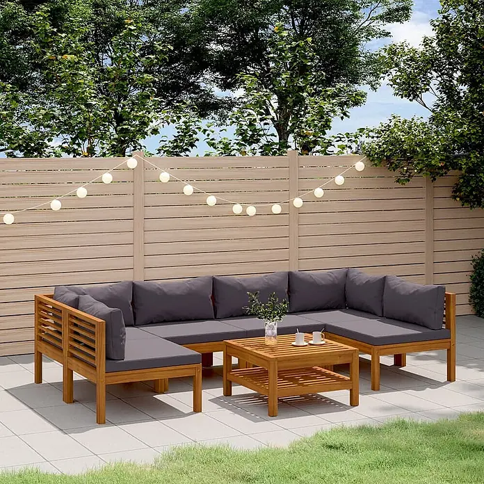 Maison exclusive gartenmöbel-set stanley holz grau 7-teilig online kaufen bei BAUHAUS