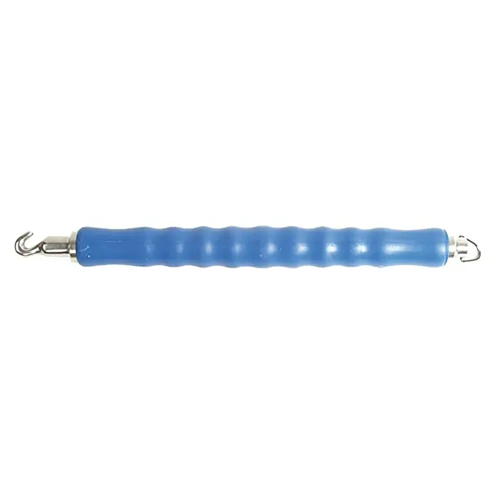 Heka Drillapparat - 320 mm, Verzinkt - Abgebildet ist ein blauer, handgeführter, gerader Drahtdreher mit Haken an beiden Enden, der zum Verdrehen und Befestigen von Drähten verwendet wird.
