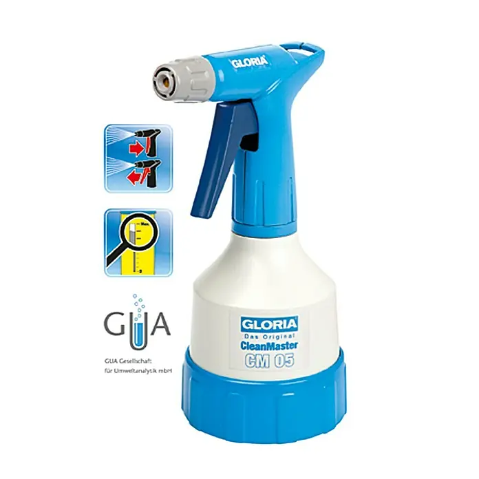 Gloria Feinsprüher Clean Master CM05 - 0,5 l - Sprühgerät Gloria CleanMaster CM 05. Geeignet für Reinigungsarbeiten, dank verstellbarer Düse für Punktstrahl oder Sprühnebel.