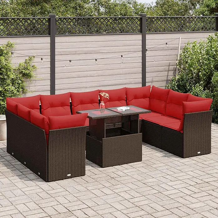 Maison exclusive gartenmöbel-set kunststoff braun 10-teilig online kaufen bei BAUHAUS