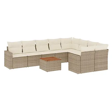 Maison exclusive gartenmöbel-set celira holz beige 10-teilig