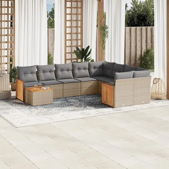Maison exclusive gartenmöbel-set perinor holz beige 10-teilig online kaufen bei BAUHAUS