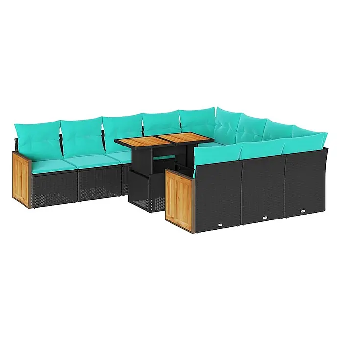 Maison exclusive gartenmöbel-set holz schwarz 11-teilig online kaufen bei BAUHAUS