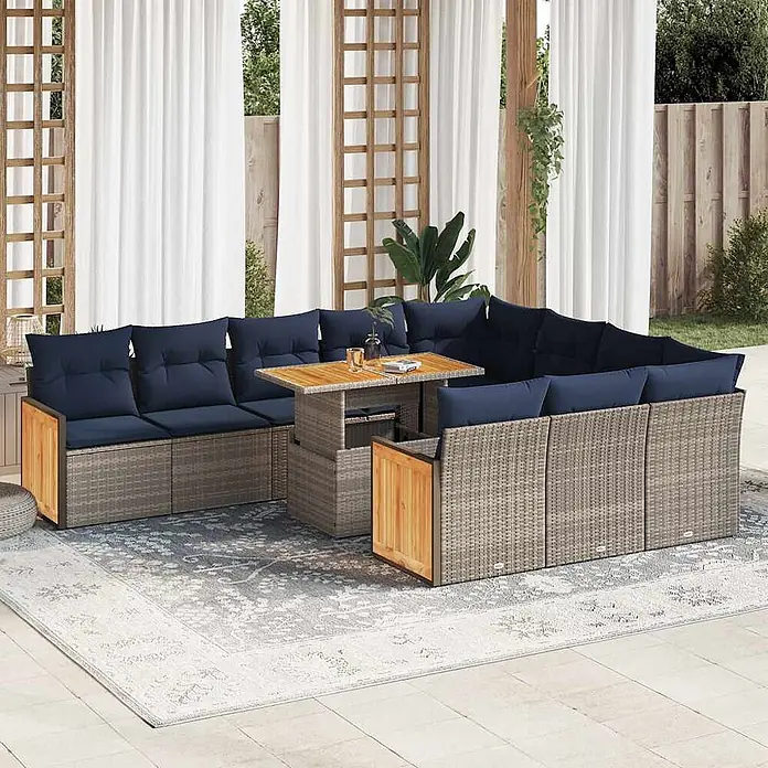 Maison exclusive gartenmöbel-set holz grau 11-teilig online kaufen bei BAUHAUS