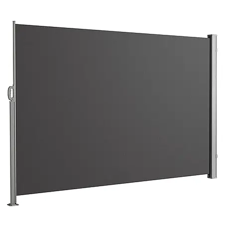 Floordirekt  Klemmmarkise Alu-Seitenmarkise - Sicht- & Sonnenschutz - Anthrazit - 180 x 350 cm