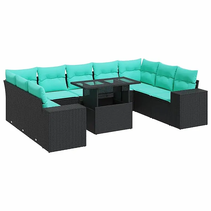 Maison exclusive gartenmöbel-set kunststoff schwarz 10-teilig online kaufen bei BAUHAUS