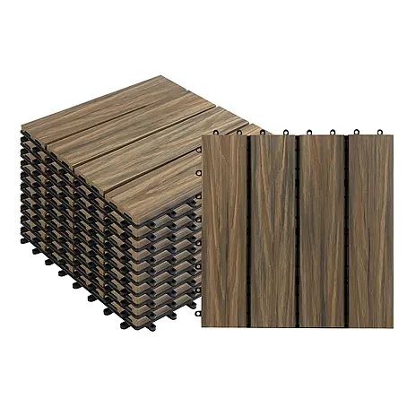 Floordirekt  Klickfliese WPC Classic 30 x 30 cm Mix Teak 11er-Set