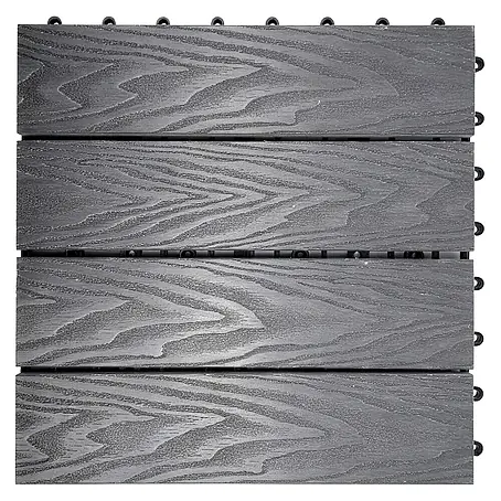 Floordirekt  Klickfliese Noble 3D - 30 x 30 cm - 0,25 m² - Moderne Terrassenfliese - Grau
