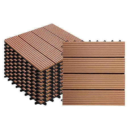 Floordirekt  Klickfliese WPC Royal 30 x 30 cm Hellbraun 11er-Set