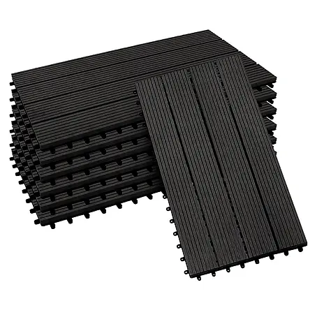 Floordirekt  Klickfliese WPC Royal 30 x 60 cm Anthrazit 6er-Set
