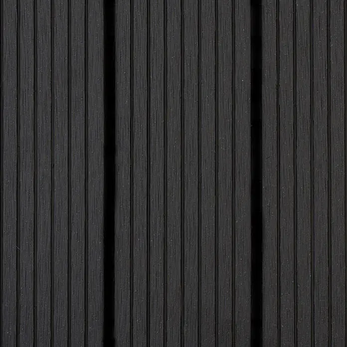 Floordirekt WPC-Klickfliese Royal Anthrazit 30 x 30 cm 11er-Set -  - Dunkelgraue, gerippte Verbundstoffplatte mit strukturierter Oberfläche.