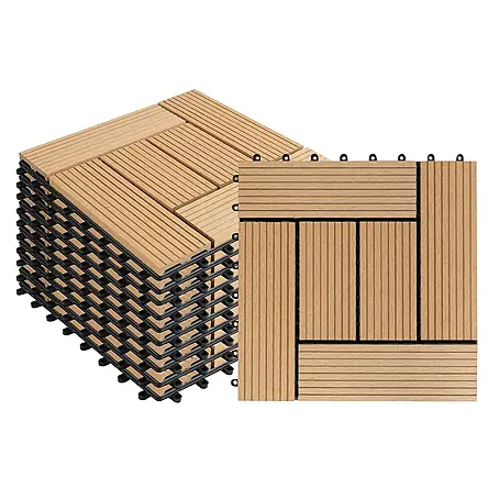 Floordirekt  Klickfliese WPC Classic 30 x 30 cm Teak 11er-Set