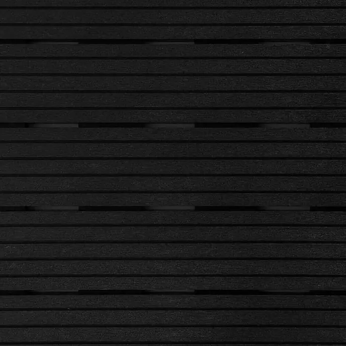 Floordirekt Klickfliese Claire 30 x 30 cm Grau 30 x 30 cm 11er-Set -  - Dunkle Lamellenplatte mit horizontalen Brettern, geeignet für Zäune oder Verkleidungen im Außenbereich.