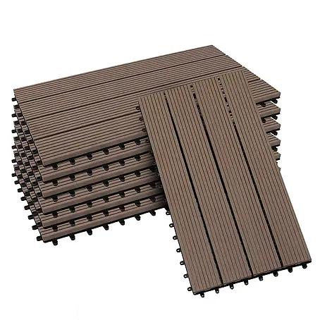 Floordirekt  Klickfliese WPC Royal 30 x 60 cm Dunkelbraun 6er-Set